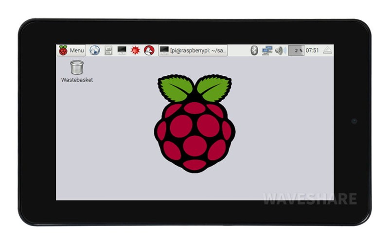 Moduł wyświetlacza 7" dotykowy pojemnościowy dla Raspberry Pi, DSI, 800×480 z kamerą 5MP i obudową