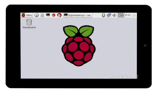 Moduł wyświetlacza 7" dotykowy pojemnościowy dla Raspberry Pi, DSI, 800×480 z kamerą 5MP