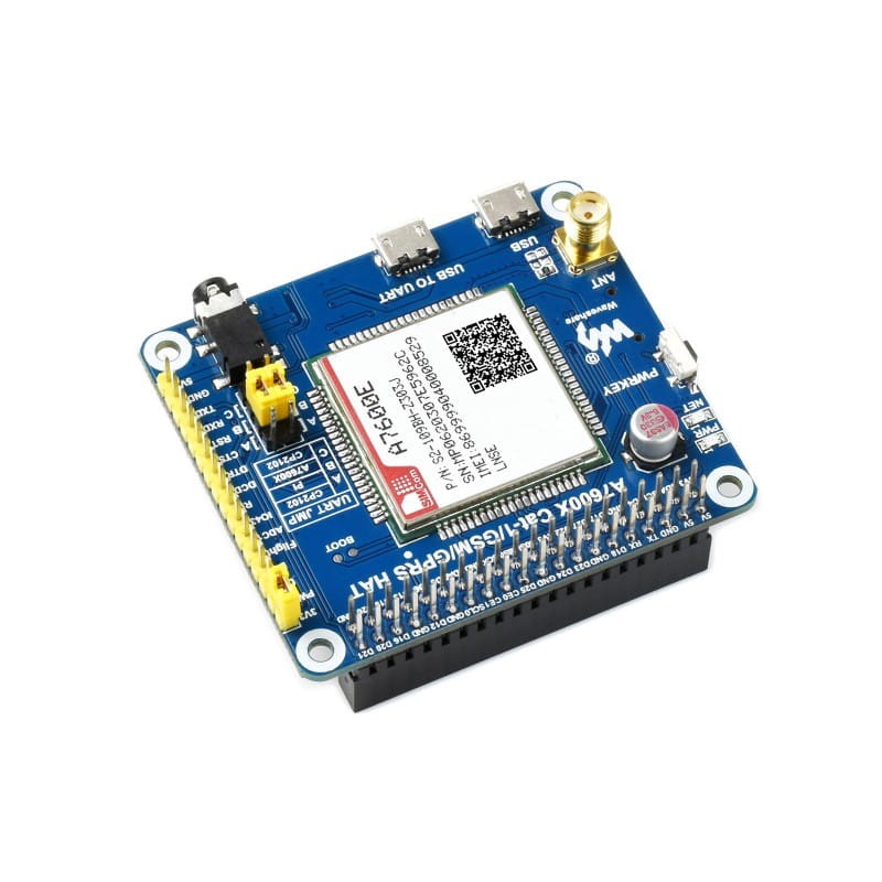 A7600E Cat-1/GSM/GPRS HAT - moduł LTE/GSM/GPRS dla Raspberry Pi