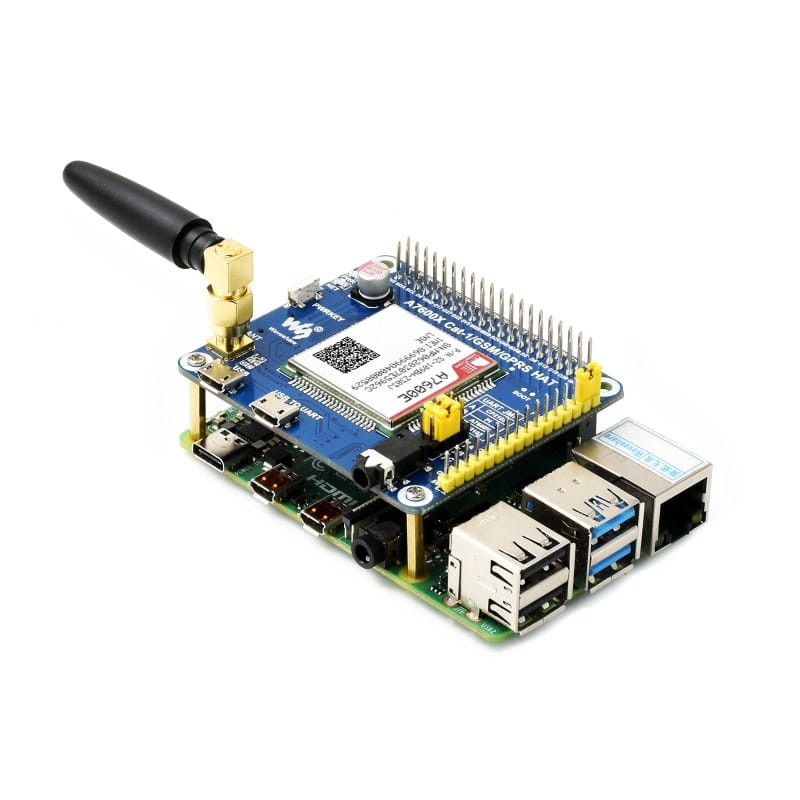 A7600E Cat-1/GSM/GPRS HAT - moduł LTE/GSM/GPRS dla Raspberry Pi