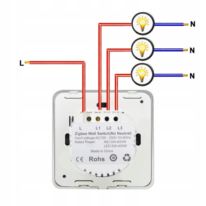 Inteligentny czarny szklany włącznik dotykowy Zigbee 3.0 z aluminiową ramką