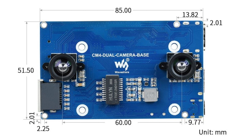 Moduł kamery dwuokularowej dla modułu Raspberry Pi CM4 z ekspander interfejsu