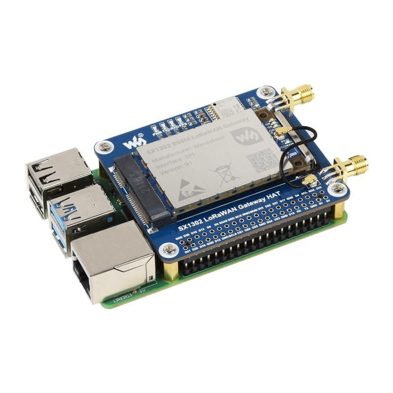 Moduł rozszerzeń SX1302 z LoRaWAN i GNSS dla Raspberry Pi