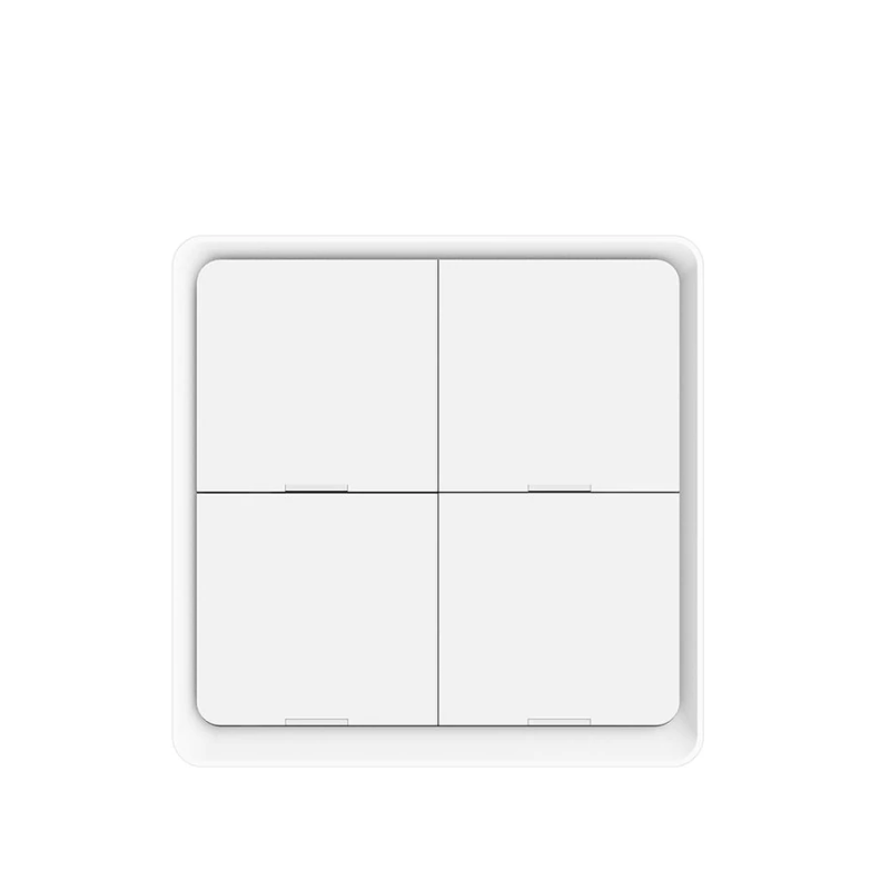 Przełącznik inteligenty 4 obw.  z obsługą 12 scen Zigbee Tuya zasilany baterią CR2430 Moes biały