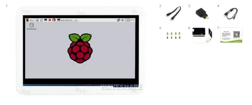 Wyświetlacz LCD 7" 1024x600 IPS HDMI + obudowa