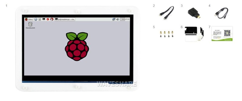 Wyświetlacz LCD 7" 1024x600 IPS HDMI + obudowa