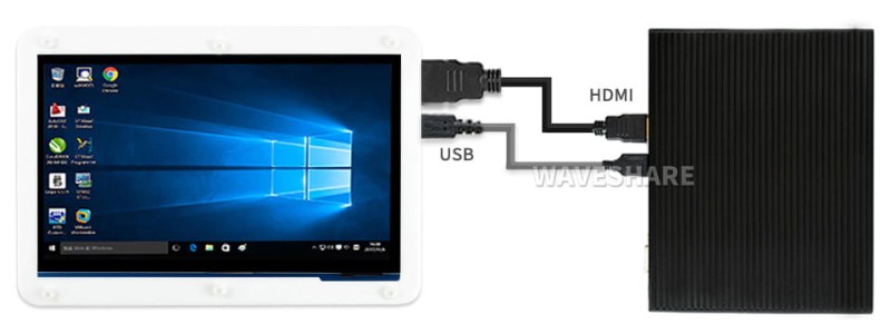 Wyświetlacz LCD 7" 1024x600 IPS HDMI + obudowa