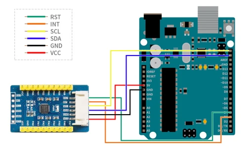 Moduł z 16-kanałowym ekspanderem GPIO  AW9523B