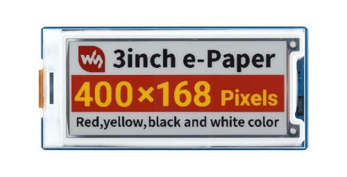 3-calowy wyświetlacz e-papier , 400 × 168 4-ro kolorowy - czerwony/żółty/czarny/biały