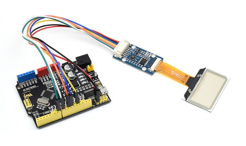 Przezroczysty wyświetlacz OLED 1,51", rozdzielczość 128 × 64, niebieski, interfejsy SPI/I2C