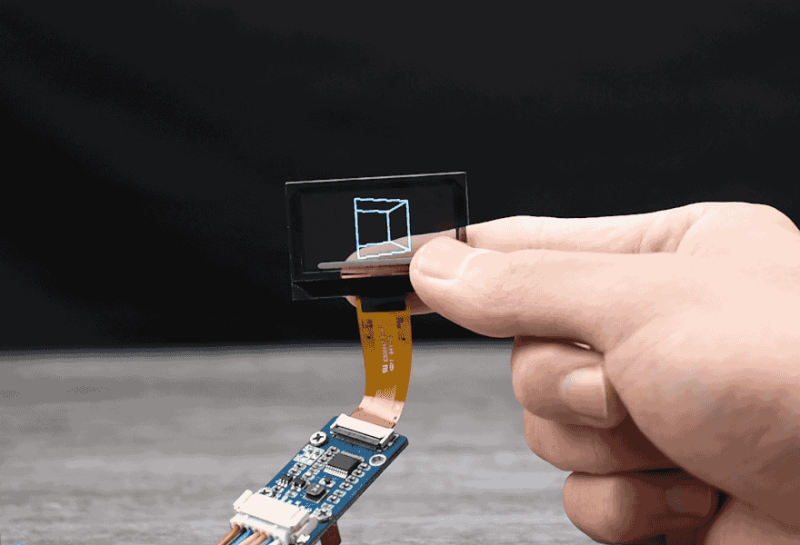 Przezroczysty wyświetlacz OLED 1,51", rozdzielczość 128 × 64, niebieski, interfejsy SPI/I2C