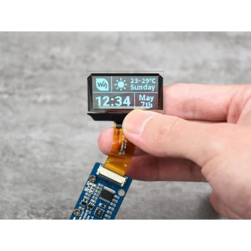 Przezroczysty wyświetlacz OLED 1,51", rozdzielczość 128 × 64, niebieski, interfejsy SPI/I2C