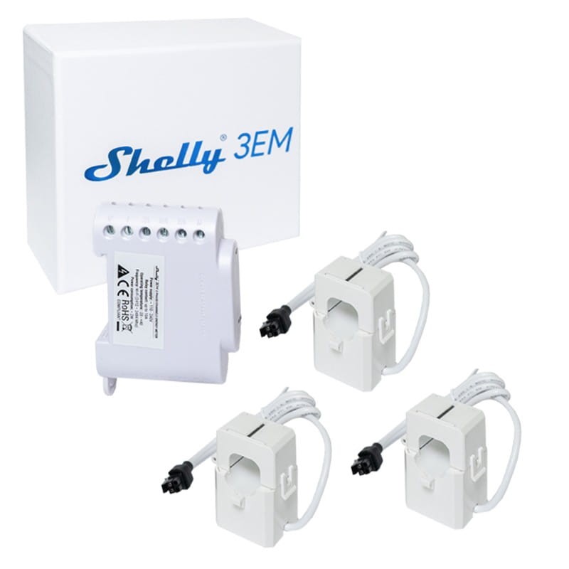Shelly 3EM - Inteligenty trójfazowy licznik zużycia energii z przełącznikiem