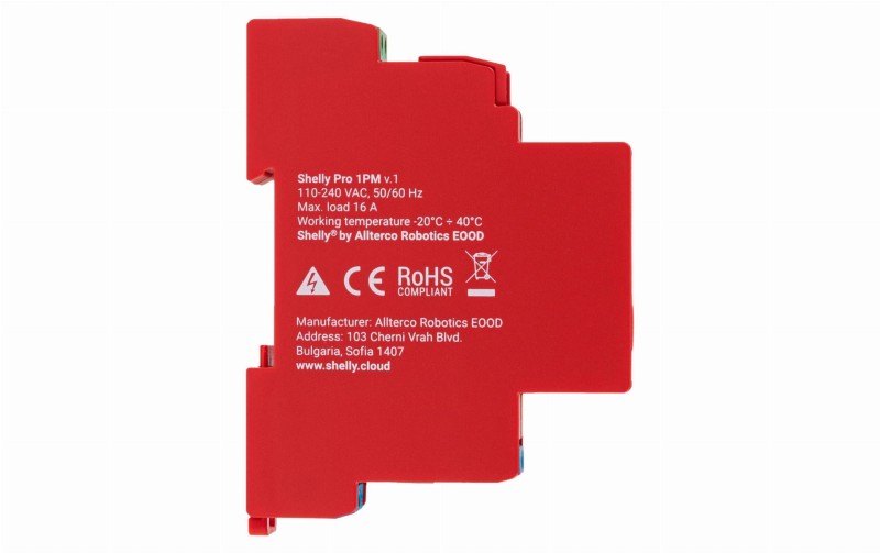 Shelly Pro 1PM - jednokanałowy inteligentny przekaźnik WiFi/LAN/BL z pomiarem mocy