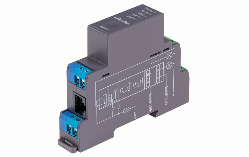 Shelly Pro 2 - dwukanałowy inteligentny przekaźnik WiFi/LAN/BL