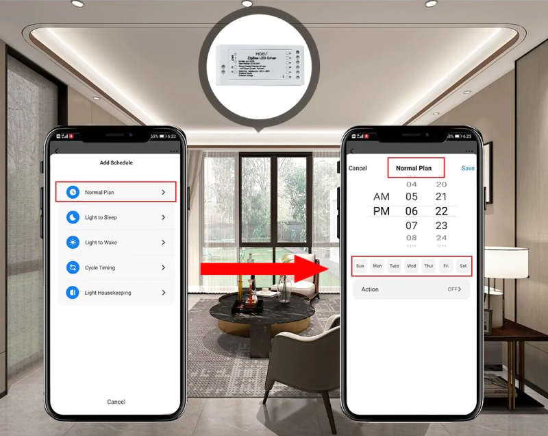 Sterownik światła RGBCCT z ściemniaczem ZigBee dla aplikacji  Tuya SmartLife