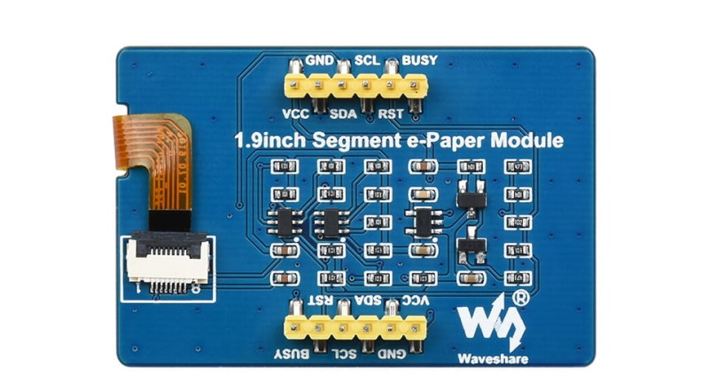 Wyświetlacz E-papier 1.9" 91 segmentów czarno biały dla Raspberry Pi