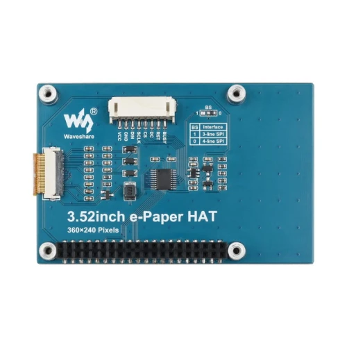 Wyświetlacz E-papier 3.52" 360x240px SPI czarno biały dla Raspberry Pi