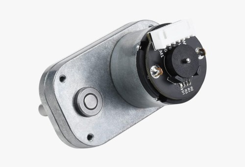 Silnik DC 12V przekładnią metalową 240RPM z wałkiem wyjściowym nastawnym typy L i magnetycznym enkoderem Halla