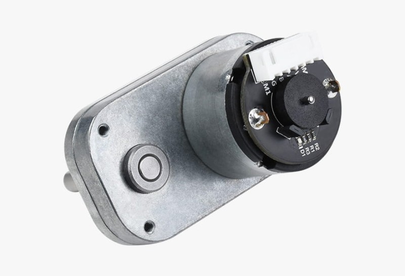 Silnik DC 12V przekładnią metalową 240RPM z wałkiem wyjściowym nastawnym typy L i magnetycznym enkoderem Halla