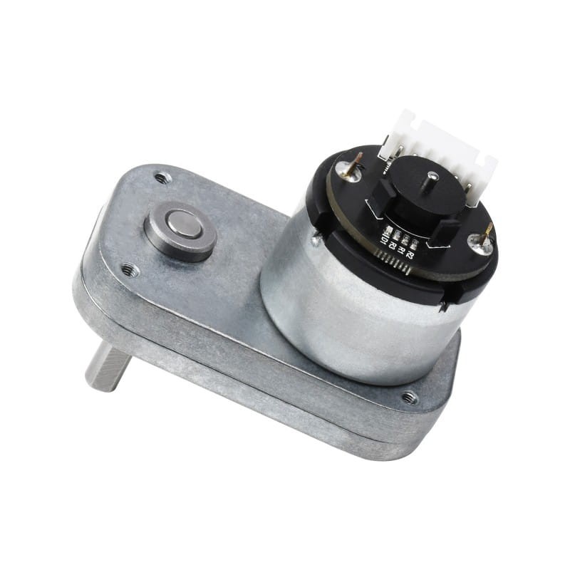 Silnik DC 12V przekładnią metalową 240RPM z wałkiem wyjściowym nastawnym typy L i magnetycznym enkoderem Halla