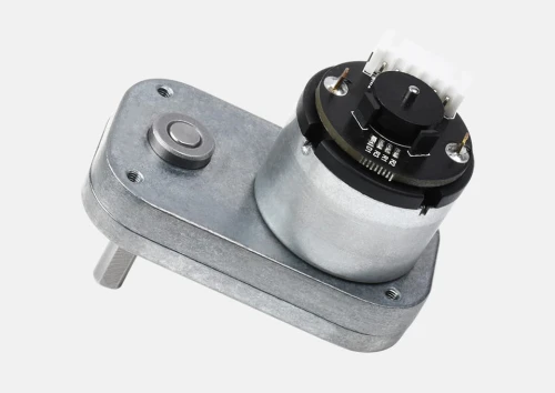 Silnik DC 12V przekładnią metalową 240RPM z wałkiem wyjściowym nastawnym typy L i magnetycznym enkoderem Halla