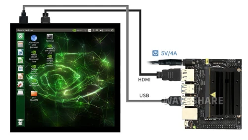 Wyświetlacz IPS LCD 720 × 720 HDMI z panelem dotykowym pojemnościowym