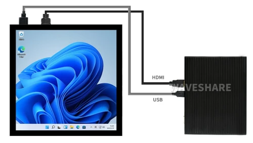 Wyświetlacz IPS LCD 720 × 720 HDMI z panelem dotykowym pojemnościowym