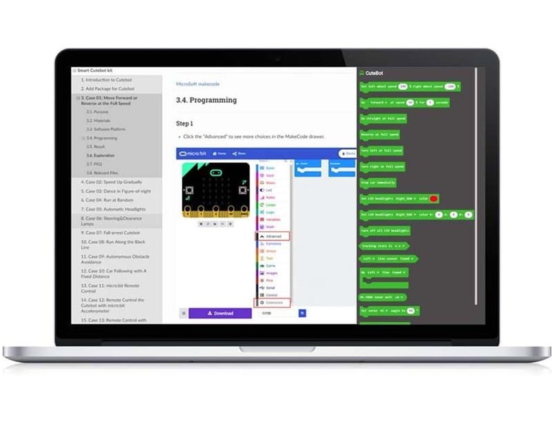 Smart Cutebot micro:bit zestaw do budowy inteligentnego samochodu od Elecfreaks