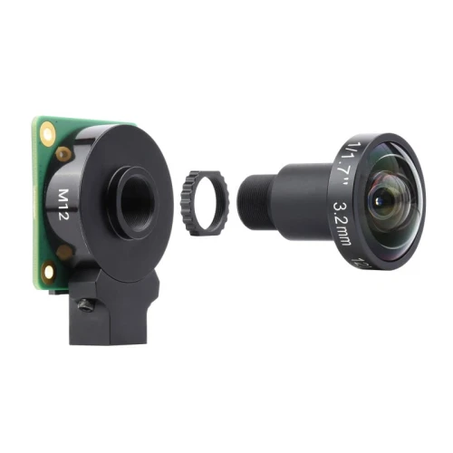 Obiektyw M12, 12MP, ogniskowa 3,2mm, kąt widzenia 160° dla moduły kamery Raspberry Pi M12
