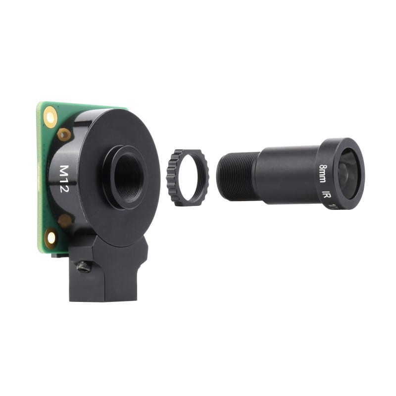 Obiektyw M12, 12MP, ogniskowa 8mm, kąt widzenia 69.5° dla moduły kamery Raspberry Pi M12