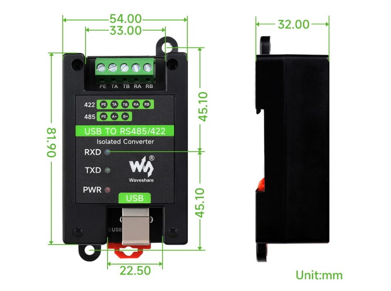 Przemysłowy konwerter USB-RS485/RS422