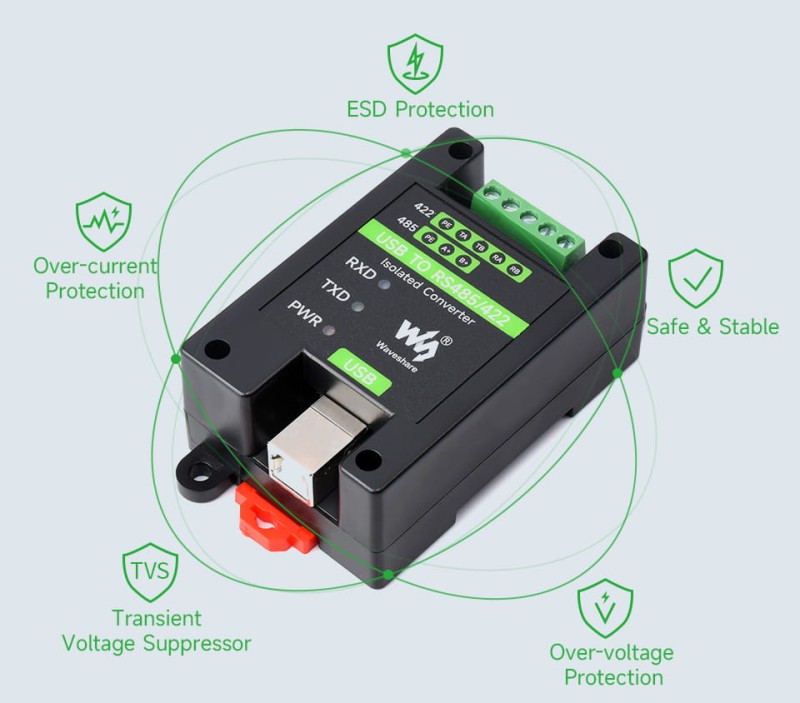 Przemysłowy konwerter USB-RS485/RS422
