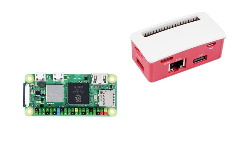Zestaw startowy Raspberry Pi Zero 2 WHC wraz z modułem rozszerzeń 1x Ethernet 100M, 3x USB HUB z obudową