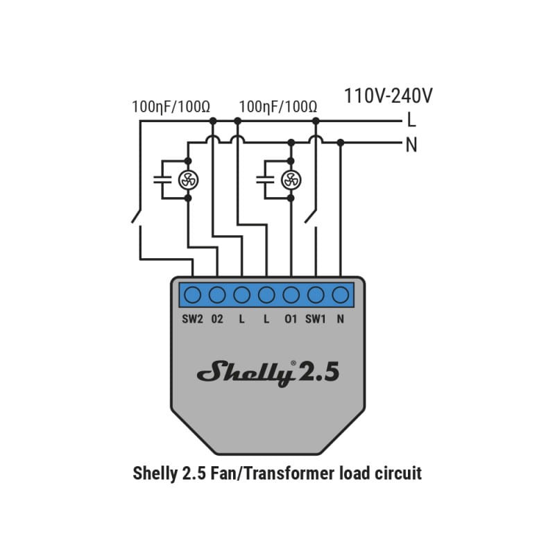 RC Snubber moduł pochłaniający energię skoku napięcia dla Shelly 1, 1PM oraz 2.5