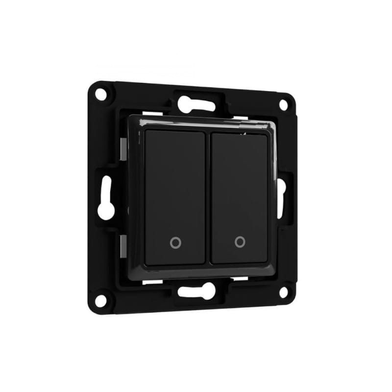 Przełącznik ścienny dwuprzyciskowy Shelly Wall Switch dla przekaźników Shelly - Czarny
