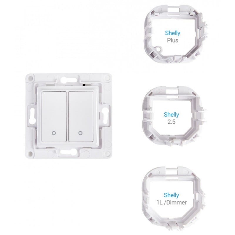 Przełącznik ścienny dwuprzyciskowy Shelly Wall Switch dla przekaźników Shelly - Biały