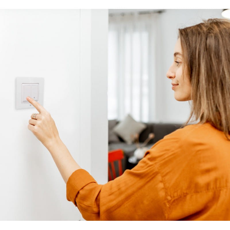 Przełącznik ścienny dwuprzyciskowy Shelly Wall Switch dla przekaźników Shelly - Biały
