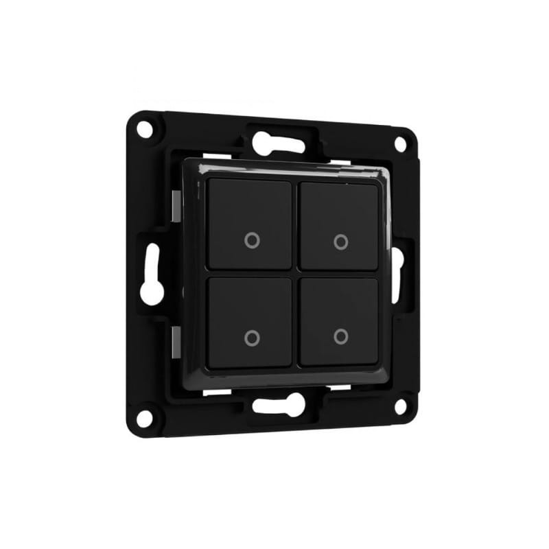 Przełącznik ścienny czteroprzyciskowy Shelly Wall Switch dla przekaźników Shelly - Czarny