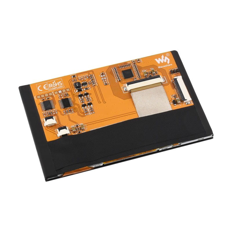 Capacitive 4,3-Inch IPS LCD Display with 800 x 480 Pixels and Tempered Glass for Raspberry Pi