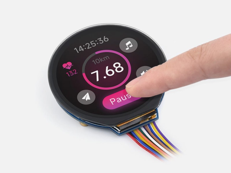 1,28" 240 x 240 IPS Rundes kapazitives LCD-Anzeigemodul für Raspberry Pi, Arduino, STM32