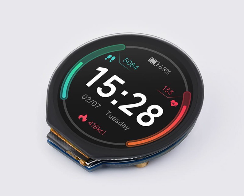 1,28" 240 x 240 IPS Rundes kapazitives LCD-Anzeigemodul für Raspberry Pi, Arduino, STM32