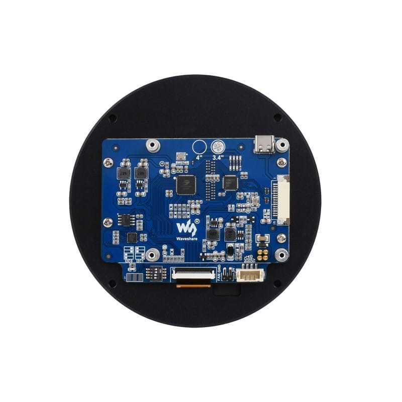 Kapazitiver runder 3,4" 800x800 IPS LCD-Display mit gehärteter Glasplatte für Raspberry Pi