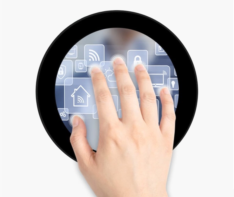 Kapazitiver runder 3,4" 800x800 IPS LCD-Display mit gehärteter Glasplatte für Raspberry Pi