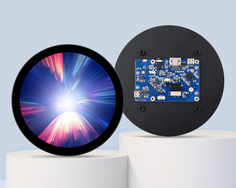 Capacitive Round IPS LCD Display 5" 1080x1080 with Tempered Glass Panel