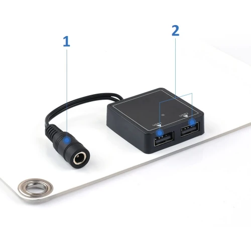 Polykristallines Silizium flexibles Solarmodul 18V 10W mit zwei USB-Anschlüssen