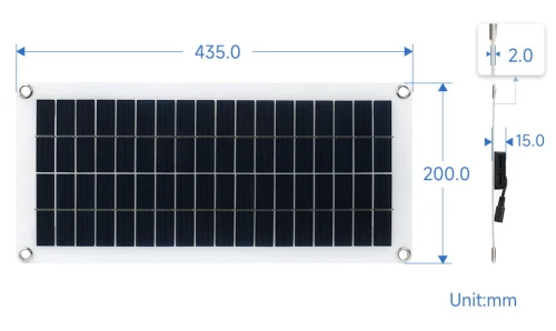 Polikrystaliczny krzemowy elastyczny panel słoneczny 18V 10W z dwoma portami USB