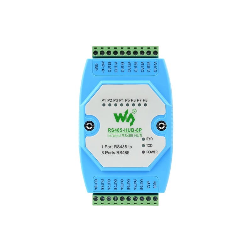 Izolowany 8-Kanałowy Koncentrator HUB RS485