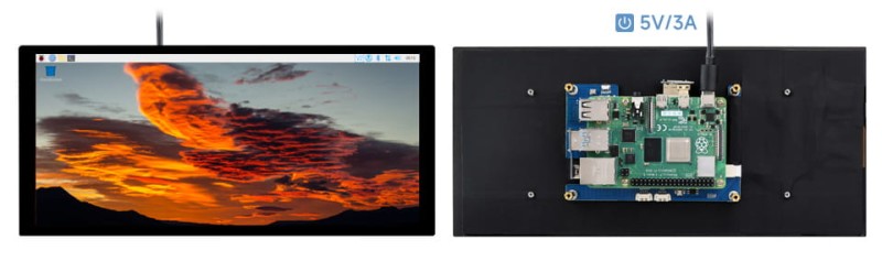 Pojemnościowy wyświetlacz 10.4" 1600 x 720 HP-CAPQLED dla Raspberry Pi, PC, Jatson