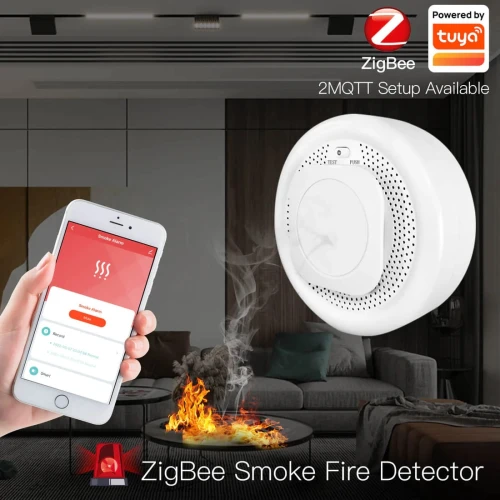 Czujnik dymu i wysokiej temperatury Zigbee Tuya